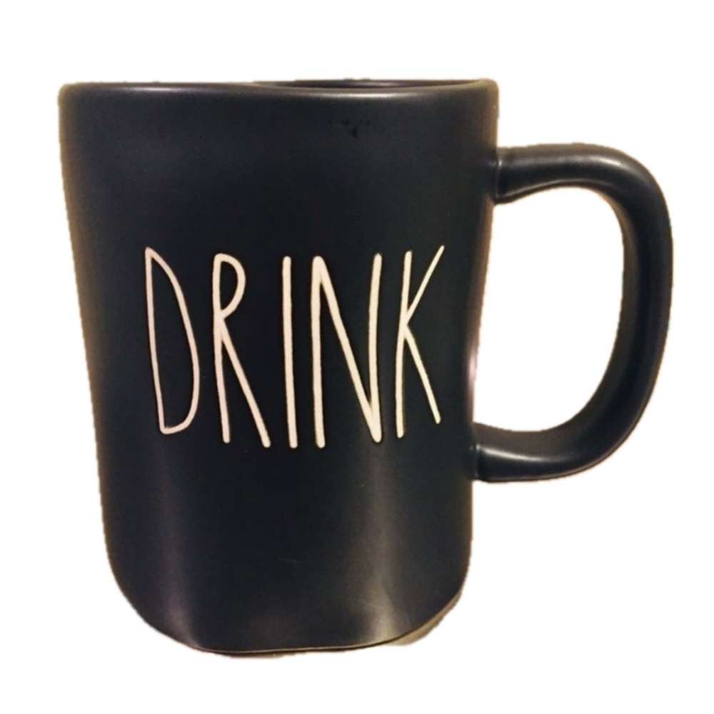 Rae Dunn DRINK Mug NWT Matte Black Coffee Tea